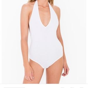 American apparel white halter bodysuit size small